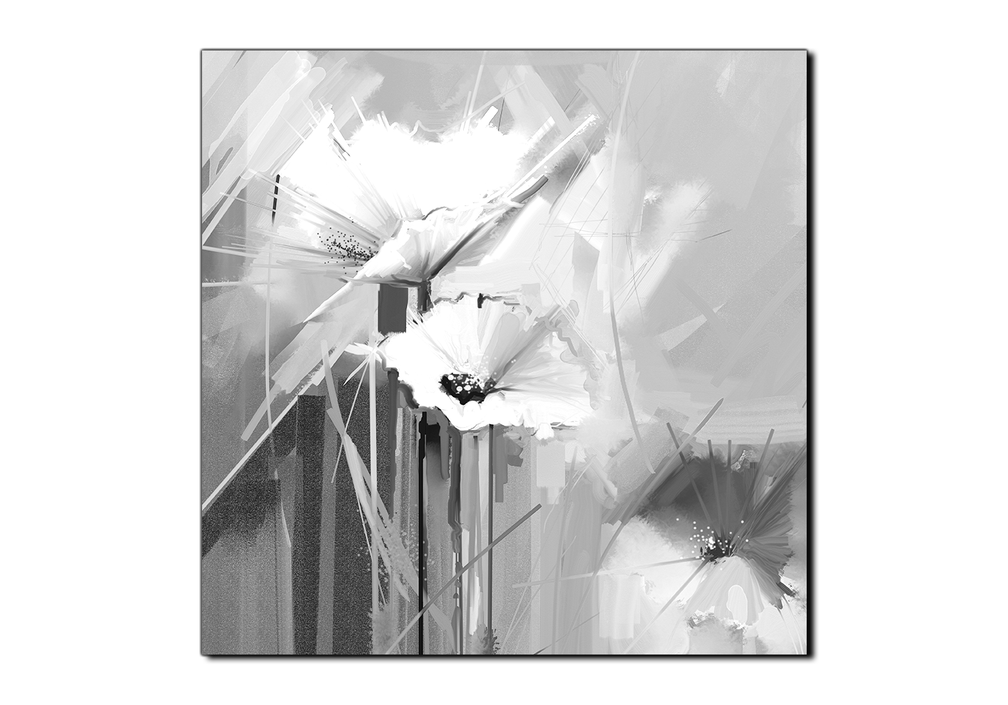 Obraz na plátně - Abstraktní malba, jarní květiny reprodukce- čtverec